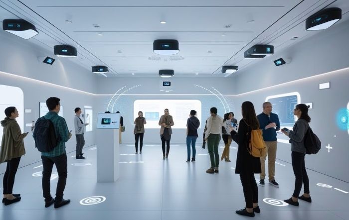 Visual sensor room with multiple camera feeds